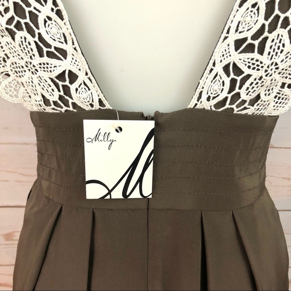 NWT Milly Crochet Lace Silk Cottagecore Dress - Picture 9 of 12